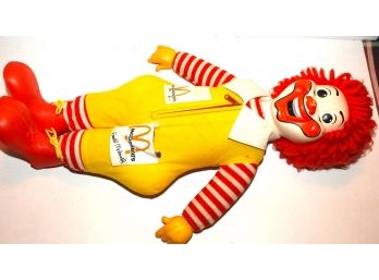 1978 20 Inch McDonalds Ronald McDonald Plush Toy With Rubber Face