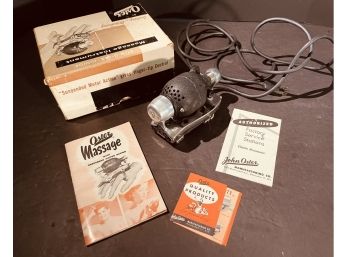 Vintage 1960s Oster Handheld Massager Working With Box & Instructions