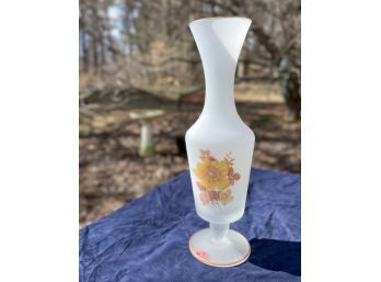1960s Italian Frosted Glass Bud Vase 1960s