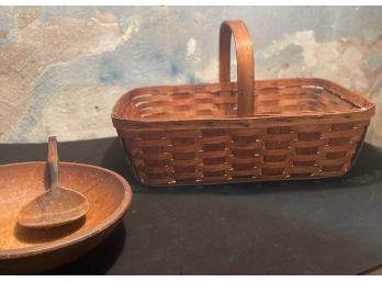 Vintage Woven Oak Splint Basket