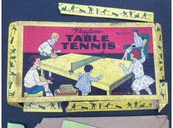 1930s Table Tennis Ping Pong Boxed Set #1125 J. Pressman & Co NYC