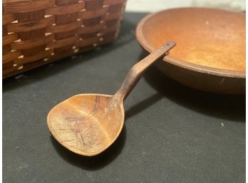 Primitive 19th Century Antique Wood Spoon / Carved Paddle