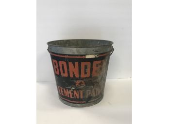 Vintage  - Galvanized Bondex Concrete  Bucket