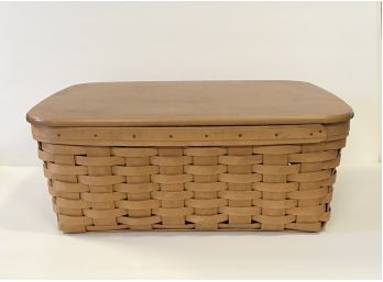 Longaberger RARE SIZE -  2003 Basket With Solid Wood Top