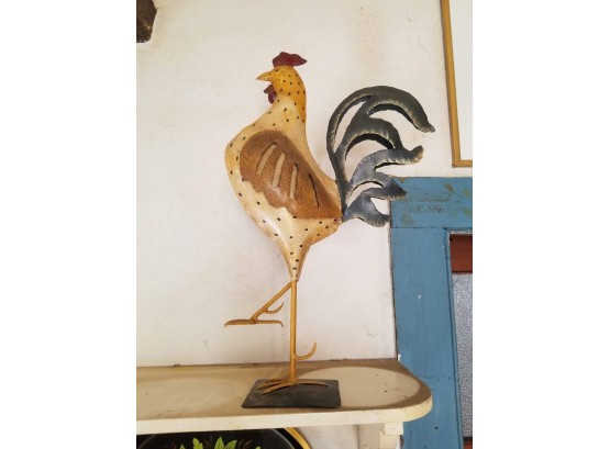 Painted Metal High Stepping Rooster