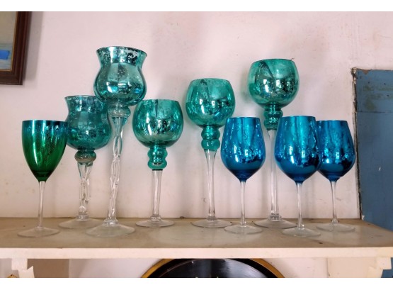 Vintage Blue Mercury Glass