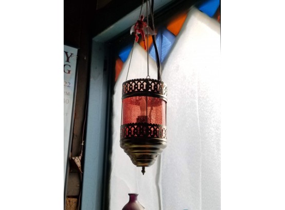 Hanging Glass Candle Sconce