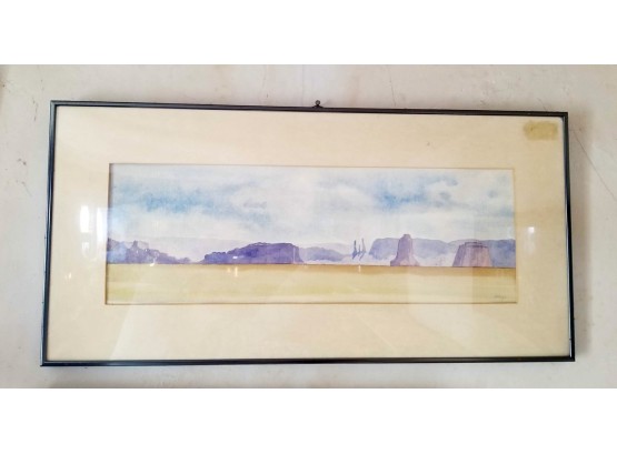 Desert Scene Watercolor, Signed 'Meigs'