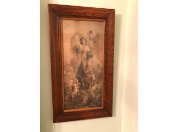 Women And Cherub Angels Framed Art Print