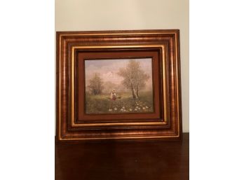 Signed Oil Painting Of Women In A Field