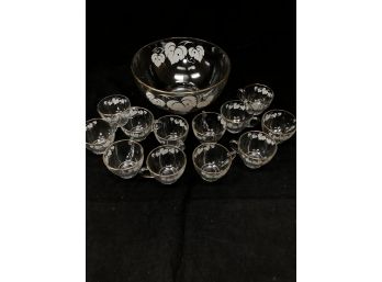 Glass Punch Bowl Set