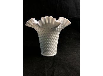 White Glass Ribbon Vase