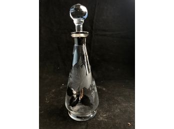 Floral Etched Decanter