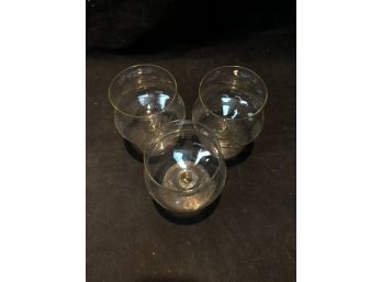 Floral Etched Stemmed Glasses