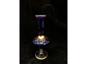 Blue And Clear Glass Vase