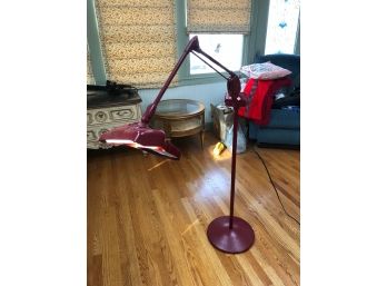 Red Floating Fixture With Heavy Metal Base