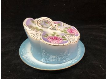 Limoges Hand Painted Cheese Dish