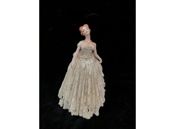 Adeline Signed Ceramic Women In Lace Dress