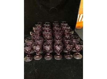 Purple Stemmed Cordial Glasses