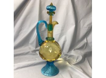 Incredible Antique / Vintage MURANO / Italian Art Glass Ewer - Very Large (15') - No Damage - WOW PIECE !