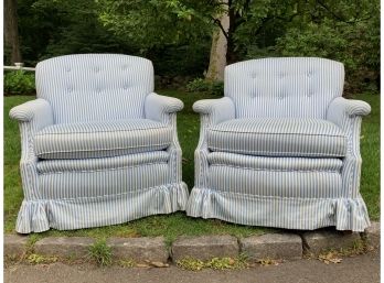 Pair Of Custom Arm Chairs In Waverly Fabric