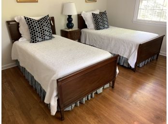 Pair Of Vintage Twin Sleigh Beds