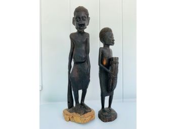 African Ebony Hand Carved Statues