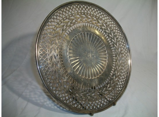 Beautiful 'Frank Whiting' Sterling Silver Reticulated Pedestal Tray - 15.9 Ozt