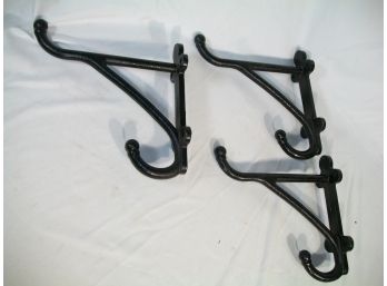 Three Vintage Cast Iron Hooks (From Old Horse Barn In Vermont)
