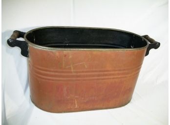 Antique Copper Wash Boiler - Great For Firewood / Other Storage