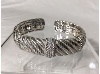 Fabulous Judith Ripka Sterling Cable Bracelet - Incredible Piece -  2.4 Ozt