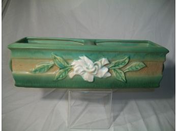 RARE Roseville Pottery  'Gardenia' Large 'Window Box' #669-12 (Green/Beige)