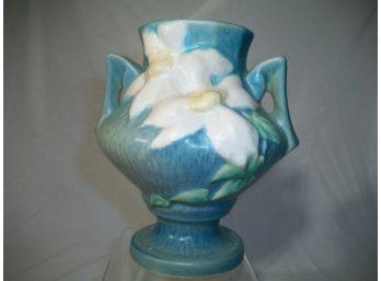 Nice Roseville Pottery 'Clematis' Vase #188-5 (Blue/White)