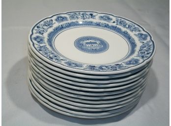 12 Yale College & State House / Wedgwood 6' Dishes 'The Russel House / Branford' 1949