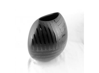 LARGE Poole Pottery Noir Purse Vase