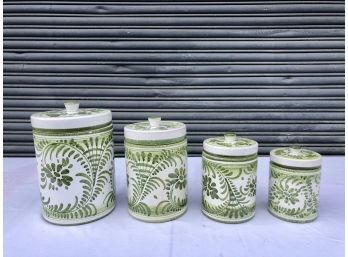 Set Of 4 Italian Ceramic Cannisters