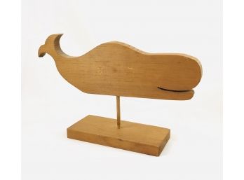 Handmade Wooden Whale Sculpture Folk Art