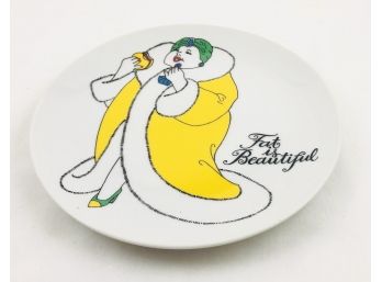 Vintage Fitz And Floyd Variations Plate - Fat Is Beautiful