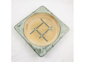 Handmade Abstract Ceramic Pottery Plate Signed Rattner