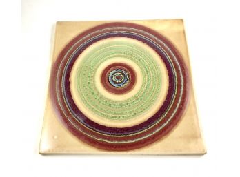Large Abstract Studio Pottery Trivet - Signed