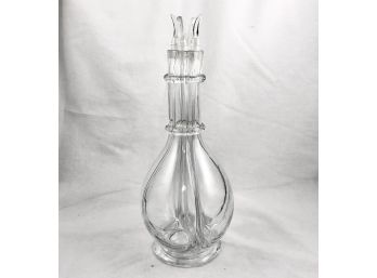 Vintage 4-chamber Glass French Decanter
