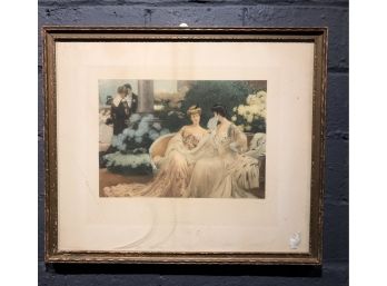 Antique Etching Of Women By D. Etcheverry - 1905