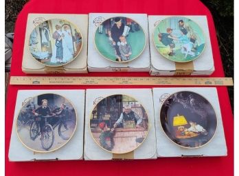 Lot Of 6 Norman Rockwell, Coming Of Age Series Collector Plates, In Original Boxes W Certificates, EUC