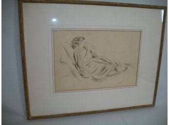 Pencil Sketch - Signed Konrad Cramer 1932- Well Listed Artist - Nice !