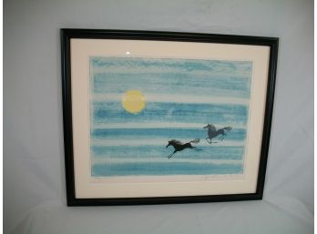 Print Of Running Horses - Signed Keith Llewellyn Decarlo Numbered 134/275