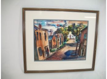 Nathaniel Dirk Watercolor On Paper - Provincetown,MA Street Scene