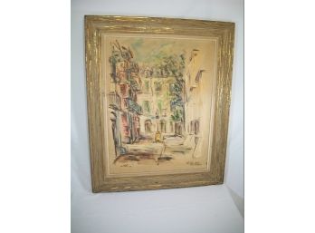 Large Fantastic Signed 'Lila 1959' / Oil On Canvas / 'Pirates Alley'  / New Orleans