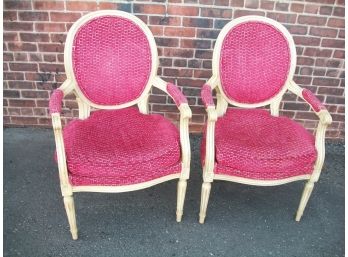 Lovely Pair Of 1940's French Armchairs Chairs - All Original - Great Patina