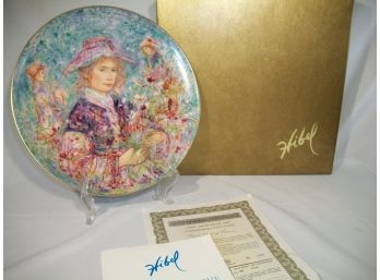 1977 Edna Hibel Plate / Hutschenreuther From Edna Hibel Museum  W/Box / Papers