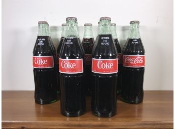 Vintage Half Liter Coke Glass Bottles